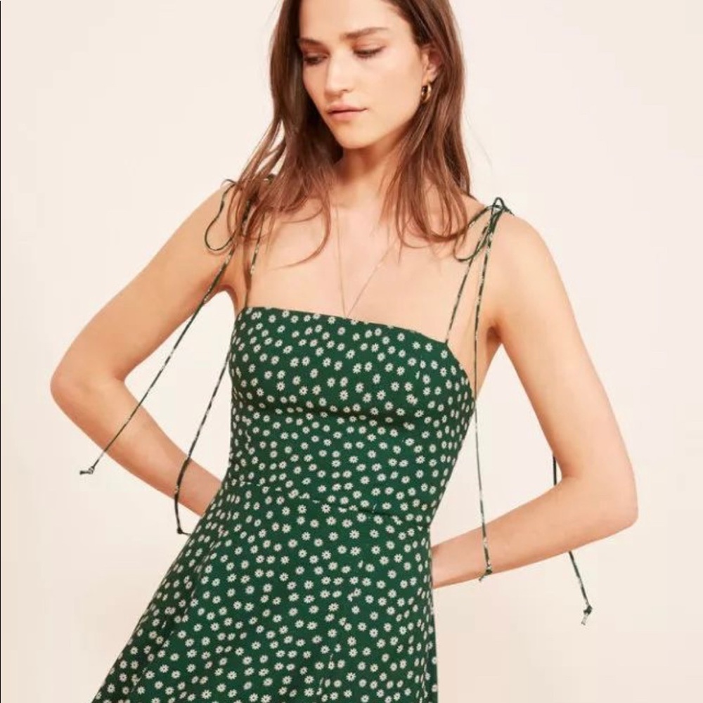 Reformation Presley mini dress tie straps daisy